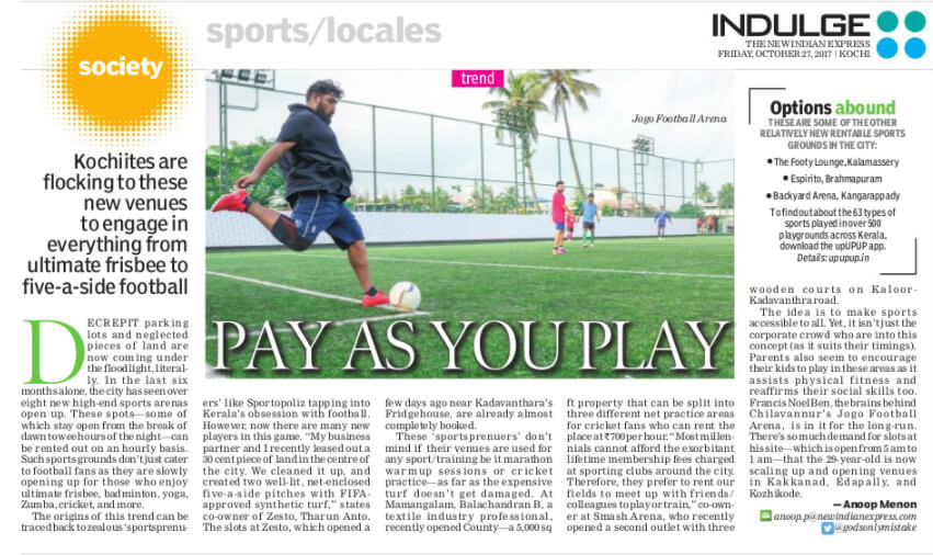 Pay As You Play - New Indian Express 